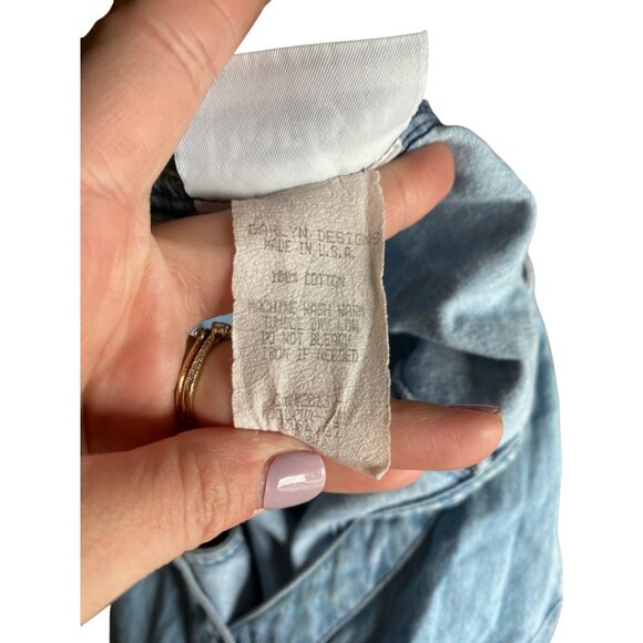 Vintage Vest Dress Denim Jean Button Down Slim-Fit Size - Picture 4 of 7